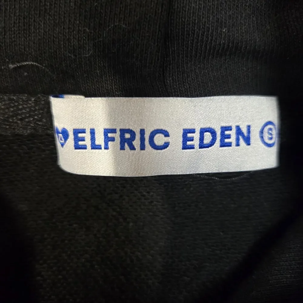 Aelfric Eden Hoodie‎ Sweatshirt Mens Small Black 3D Embroidered Y2K Streetwear